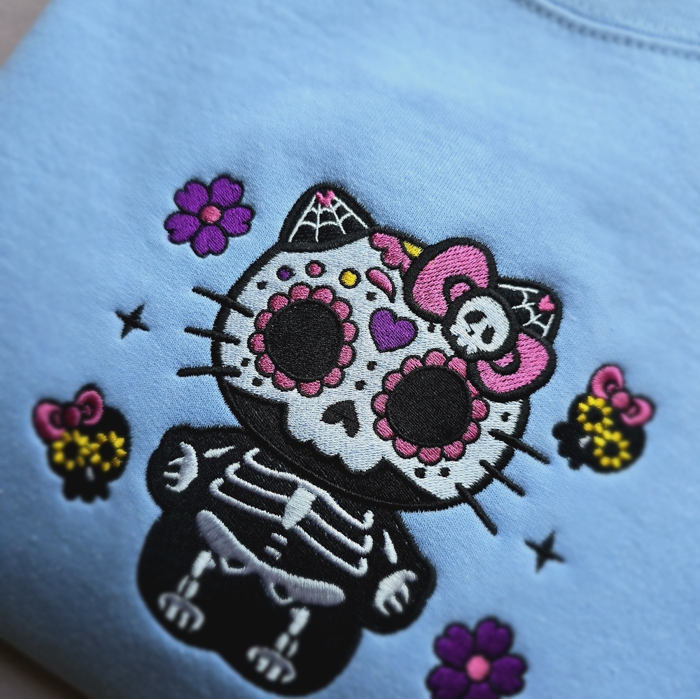 Surgarskull Hello Kitty Embroidered Sweatshirt